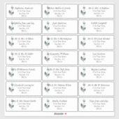 Dusty Blue Roos Guest Name Adresetiketten Sticker (Vel)