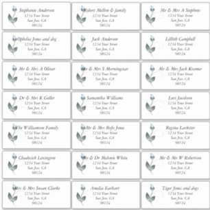 Dusty Blue Roos Guest Name Adresetiketten Sticker