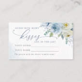 Dusty Blue Roos Hoeveel Kussen Douche Game Card Plaatskaartje (Voorkant)