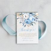 Dusty Blue Roos in Bloom Spring Summer Baby shower Bedankkaart