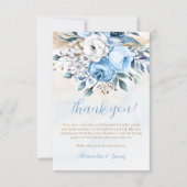 Dusty Blue Roos in Bloom Spring Summer Baby shower Bedankkaart (Voorkant)