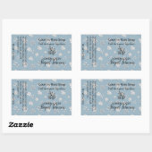 Dusty Blue Roos Leaves Line Art Modern zeeplabel Rechthoekige Sticker (Vel)