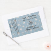 Dusty Blue Roos Leaves Line Art Modern zeeplabel Rechthoekige Sticker (Envelop)