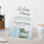 Dusty Blue Roos Loving Memory Huwelijksmonument Reclamebord Met Voetstuk (Insitu)