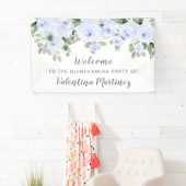 Dusty Blue Roos Quinceanera Party Welkom Spandoek (Insitu)