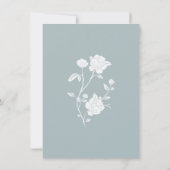 Dusty Blue Roos Rehearings Dinner Invitation Kaart (Achterkant)