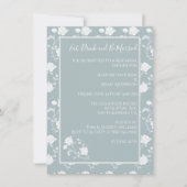 Dusty Blue Roos Rehearings Dinner Invitation Kaart (Voorkant)