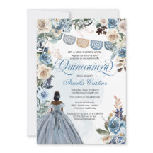 Dusty Blue Roos Rustic Country Quinceañera
