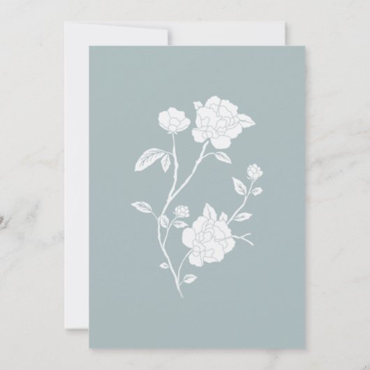 Dusty Blue Roos Save the Date Notice Aankondiging (Achterkant)