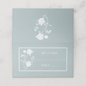 Dusty Blue Rose Reception Place Card Plaatskaartje (Buitenkant ongevouwen)