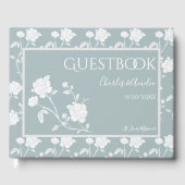 Dusty Blue Rose Wedding Guest Book Gastenboek (Voorkant)