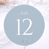 Dusty Blue Round Wedding Table Number Kaart