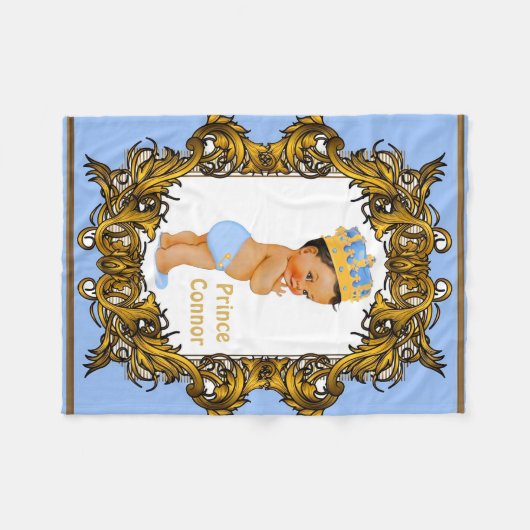 Dusty Blue Royal Prince Fleece Deken (Voorkant (Horizontaal))