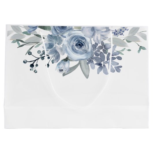Dusty Blue Rozen Bloemen Boho Welkom Bruiloft Groot Cadeauzakje (Achterkant)