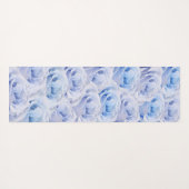 Dusty Blue Rozen Flower Power Floral Custom Name Yogamat (Achterkant (horizontaal))