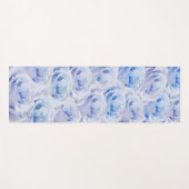 Dusty Blue Rozen Flower Power Floral Custom Name Yogamat (Voorkant (horizontaal))