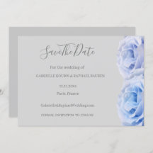 Dusty Blue Rozen Grey Floral bewaar de datum van h