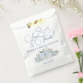 Dusty Blue Rozen Liefde & Bedankt Vrijgezellenfees Bedankzakje (Gezegeld)