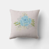 Dusty Blue Rozen New Weds We3dding Gift Personal Kussen (Achterkant)