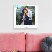 Dusty Blue Rozen Passen getrouwd Weddenschap Gift Canvas Afdruk (Insitu (Woonkamer))