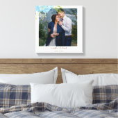 Dusty Blue Rozen Passen getrouwd Weddenschap Gift Canvas Afdruk (Insitu (Slaapkamer))
