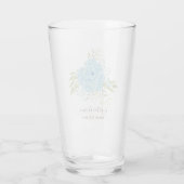 Dusty Blue Rozen Passen getrouwd Weddenschap Gift  Glas (Achterkant)