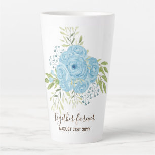 Dusty Blue Rozen Passen getrouwd Weddenschap Gift  Latte Mok