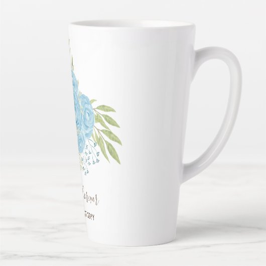 Dusty Blue Rozen Passen getrouwd Weddenschap Gift  Latte Mok (Rechts)