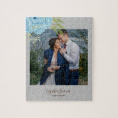 Dusty Blue Rozen Passen getrouwd Weddenschap Gift  Legpuzzel (Verticaal)