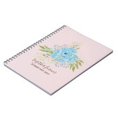 Dusty Blue Rozen Passen getrouwd Weddenschap Gift  Notitieboek (Linkerzijde)