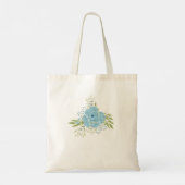 Dusty Blue Rozen Passen getrouwd Weddenschap Gift Tote Bag (Achterkant)