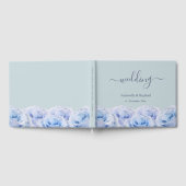 Dusty Blue Rozen Sage Green Elegant Wedding Gastenboek (Volledig)