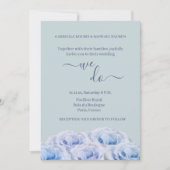Dusty Blue Rozen Sage Grey Floral We Do Wedding Kaart (Voorkant)