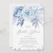 Dusty Blue Rozen Vrijgezellenfeest Kaart (Voorkant)
