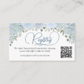Dusty Blue Rozen Vrijgezellenfeest Registry QR-cod Informatiekaartje (Voorkant)