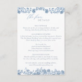 Dusty Blue Rozen Wedding Details Enclosure Kaart (Voorkant)