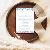 Dusty Blue Rozen Wedding Details Enclosure Kaart