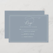 Dusty Blue RSVP CArd (Voorkant / Achterkant)