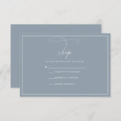 Dusty Blue RSVP CArd (Voorkant / Achterkant)