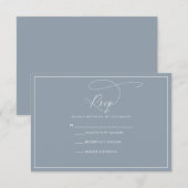 Dusty Blue RSVP CArd Kaartje (Voorkant / Achterkant)