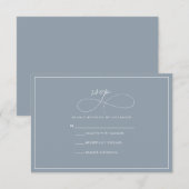 Dusty Blue RSVP CArd Kaartje (Voorkant / Achterkant)