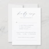 Dusty Blue RSVP Minimalist Wedding Card Kaartje (Voorkant)