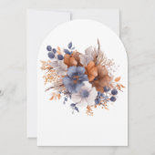 Dusty Blue Rust Waterverf Garden Elegant Wedding Kaart (Achterkant)
