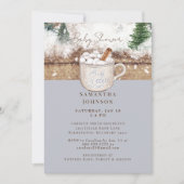 Dusty Blue Rustic Baby Het is koud buitendouche Kaart (Voorkant)