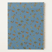 Dusty Blue Rustic Brown Leaves Monogramed Yarly Planner (Achterkant)