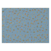 Dusty Blue Rustic Brown Leaves Tafelkleed (Voorkant (Horizontaal))