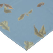 Dusty Blue Rustic Brown Leaves Tafelkleed (Gekanteld)