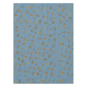 Dusty Blue Rustic Brown Leaves Tafelkleed (Voorkant)