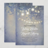 Dusty Blue Rustic Country Engagement Party Kaart (Voorkant / Achterkant)