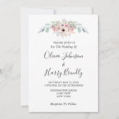 Dusty Blue Rustic Eucalyptus Greenery Wedding Kaart (Voorkant)